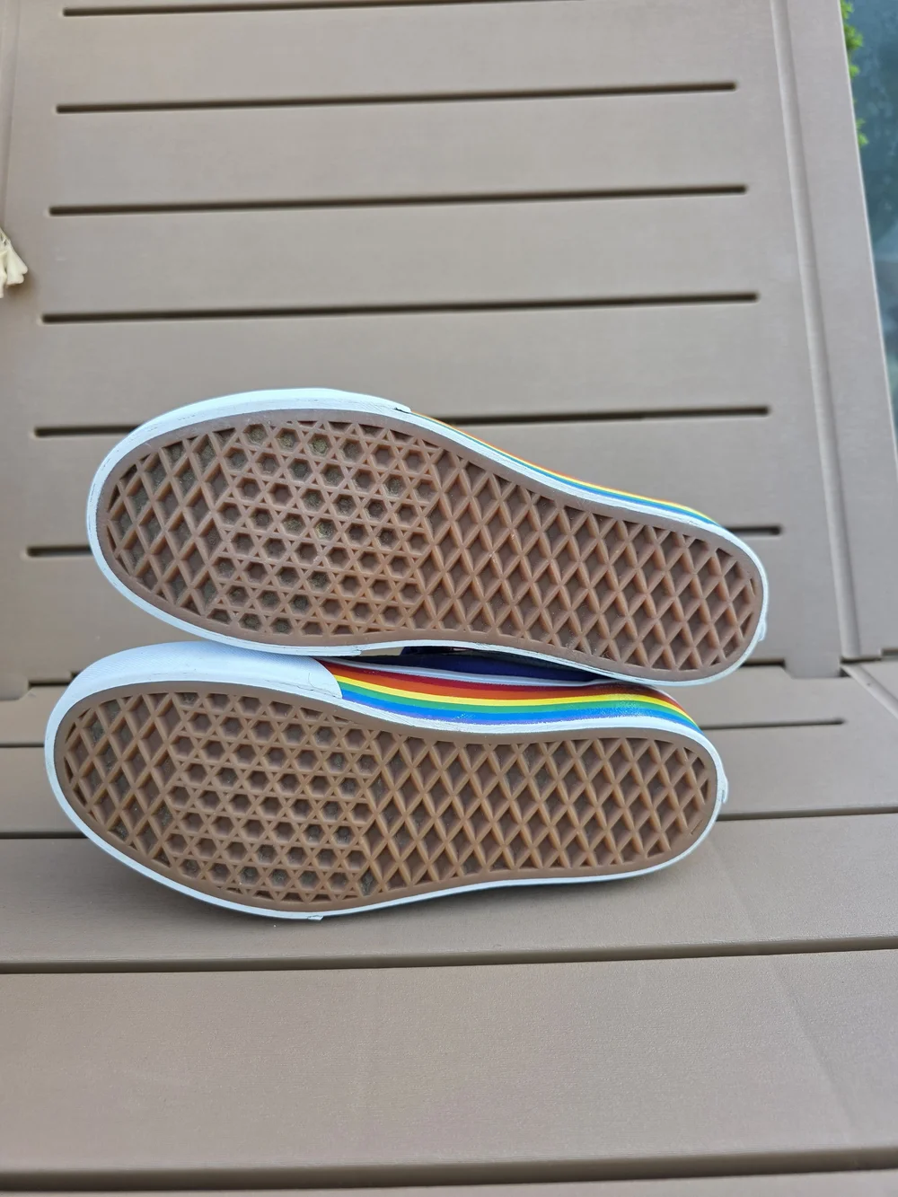 Vans Kids' Purple Rainbow Stripe Old Skool Velcro Sneakers